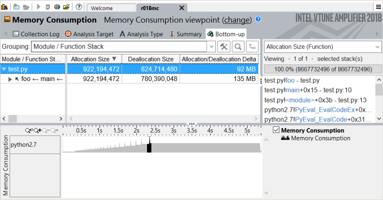 メモリー消費ビューポイント
