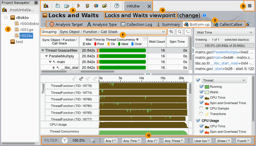 インテル® VTune™ Amplifier GUI