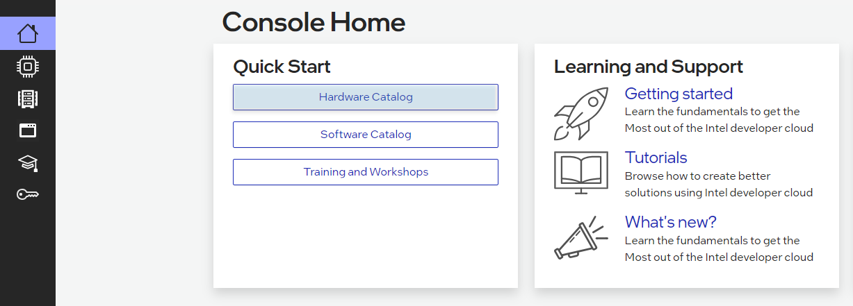 Hardware Catalog の選択