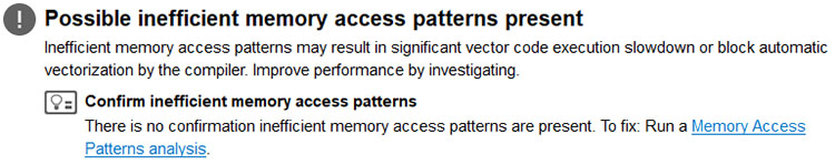 推奨事項: 非効率なメモリー・アクセス・パターンが存在する可能性