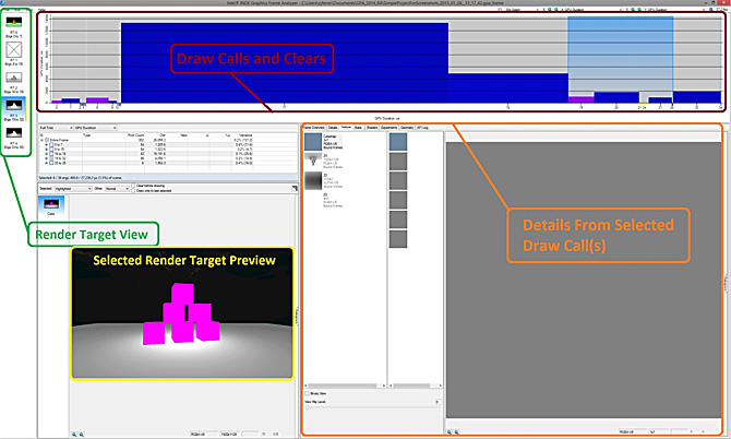 インテル® GPA Frame Analyzer に表示されたレコードの変更と関連フレーム情報