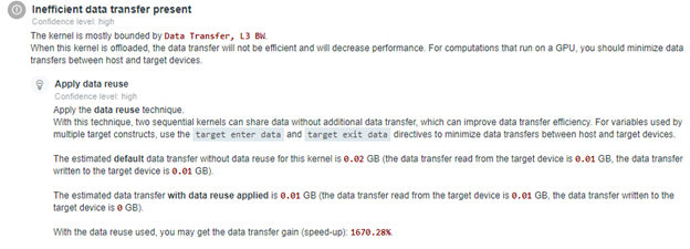 [Recommendations (推奨事項)] タブでデータの再利用に関する推奨事項を確認