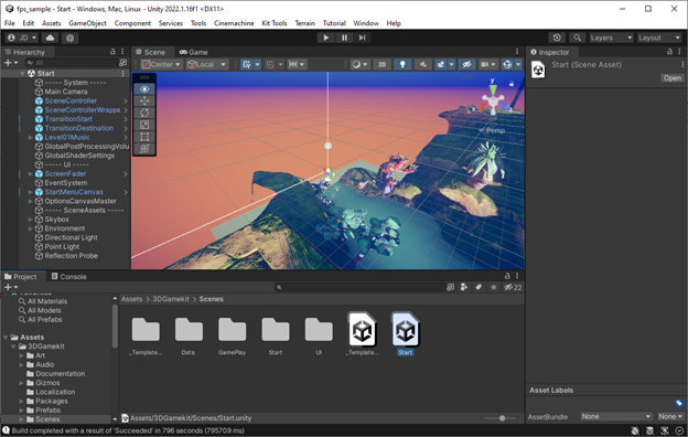 Unity* エディターでゲームを開く