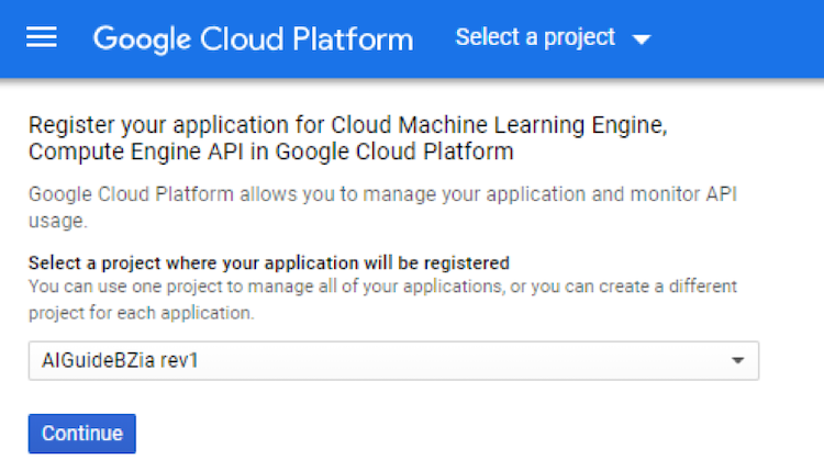 register your application screenshot
