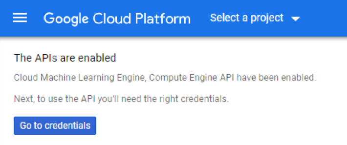 APIs are enabled screenshot