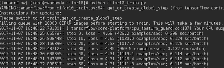 train output example