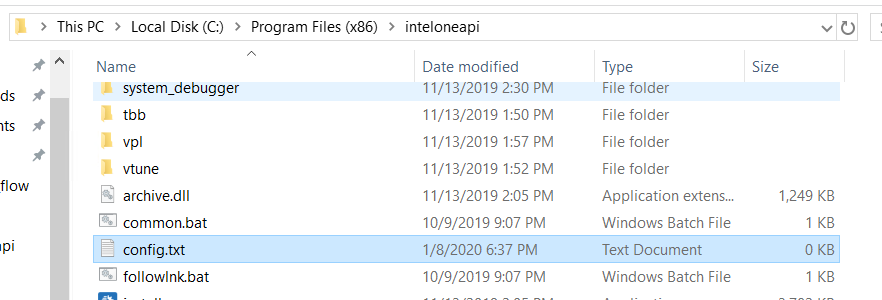 config file in windows explorer