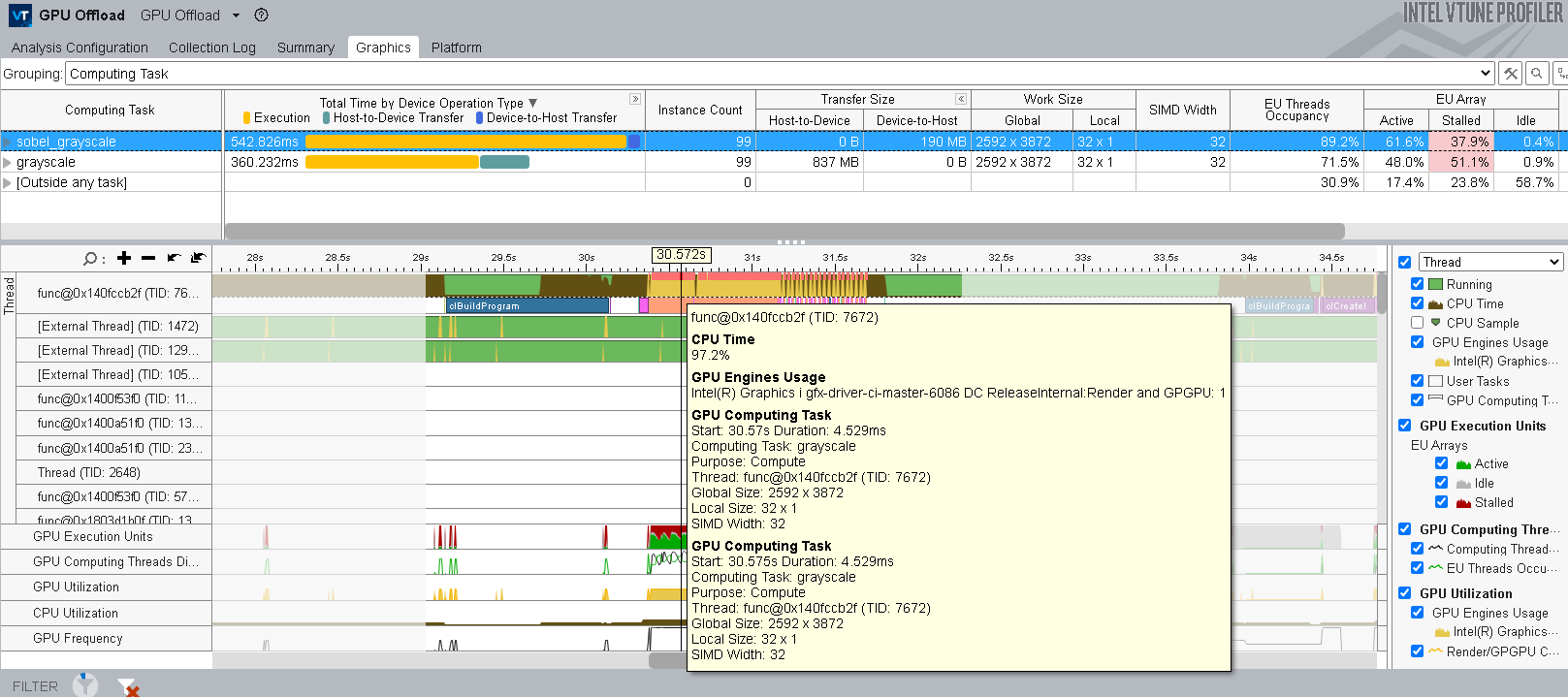 インテル® VTune™ プロファイラーで OpenCL* アプリケーションをプロファイル