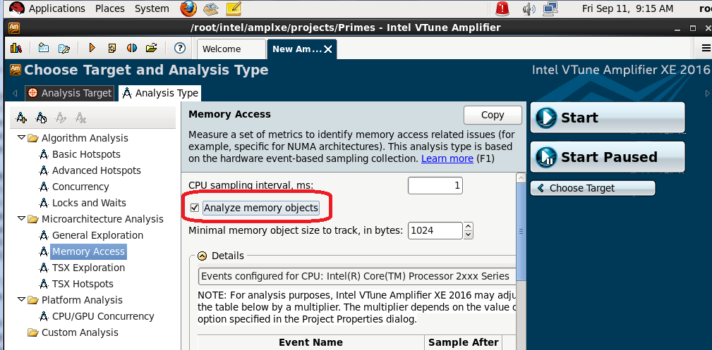 コードで使用したメモリー割り当て/割り当て解除のトレースをサポートしたインテル® VTune™ Amplifier XE 2016 の新しいメモリーアクセス解析