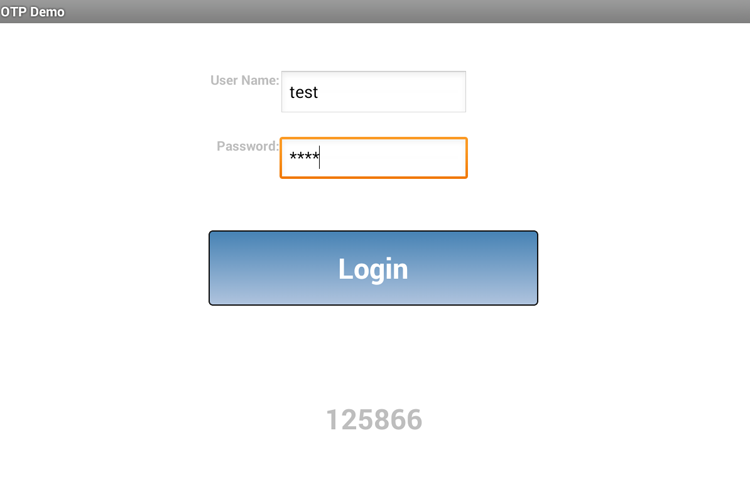 サンプルコード: ワンタイムパスワード (OTP) のデモ