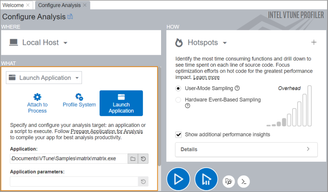 解析の設定: ターゲット