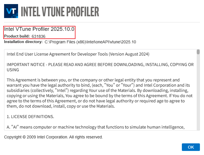 GUI でバージョンを確認